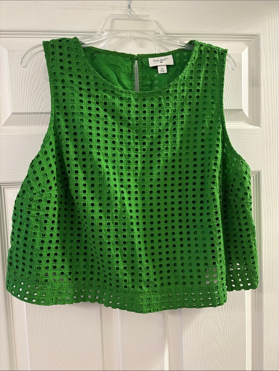 kate spade Tops - kate spade Green Eyelet Sleeveless Tank Top